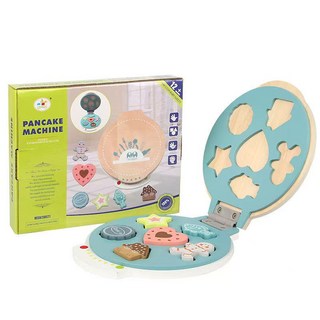 One elephant 木製鬆餅機扮家家酒玩具，角色扮演遊戲組，安全無毒材質, 多色, 1個