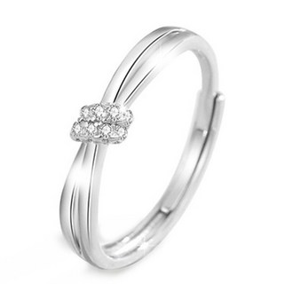 鋯石扭結戒指 簡約線條設計 時尚百搭款