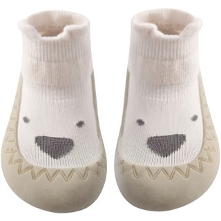 JOYMULTI 幼兒可愛熊表情襪型柔軟學步鞋