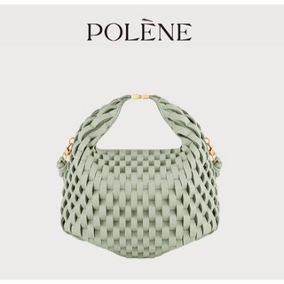 熙熙法國GO polene波靈恩 Béri Onda荔枝牛皮手提斜挎包, 杏仁綠色