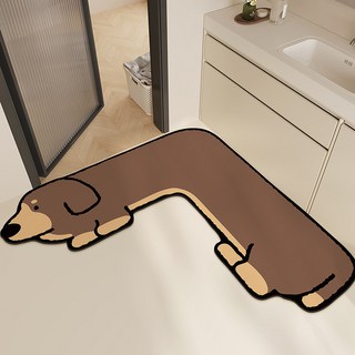 慢說 L型轉角吸水防滑浴室地墊 廚房門口腳墊 90*90cm*45cm, 矮腳臘腸狗拐角形,90*90cm*45cm【店長推薦】70, 1個