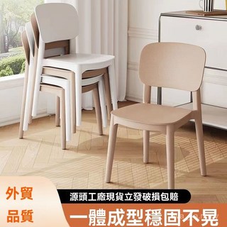 塑料餐椅 餐廳用椅 實用穩固椅 簡約風格椅 防滑底座椅 北歐風餐椅 家用加厚凳, 1個, 【外貿品質超強承重】兩把裝靜雅白,廠傢齣産質量保證+多把聯係客服顔色可搭配
