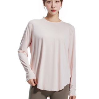 마린웨이브 루즈핏 요가 필라테스 힙커버 롱 운동복 긴팔 상의 티셔츠