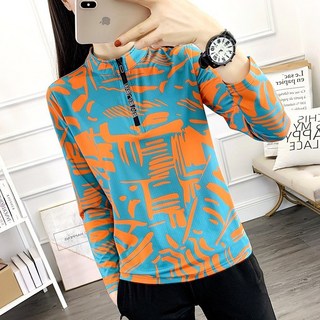 AIBUZHE 女款立領長袖排汗衫 透氣速乾 登山運動上衣