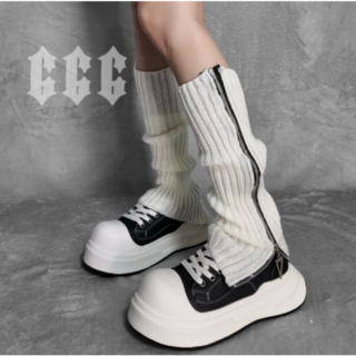 666 SHOP 暗黑拉鍊襪套 JK女孩穿搭 cos保暖lolita cosplay腿套 黑色白色灰色