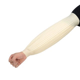 [아띠꼴로] 라텍스 팔토시 작업용 위생 방수 토시 시보리 토시, 크림베이지, 2개, Free size