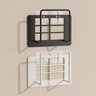 2P 공유기 셋톱박스 거치대 숨기기 정리대, 블랙앤화이트, 1세트