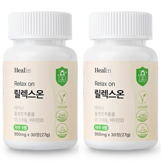 힐린 릴렉스온 스트레스 긴장완화 테아닌 홍경천 마그네슘 영양제, 30정, 2박스