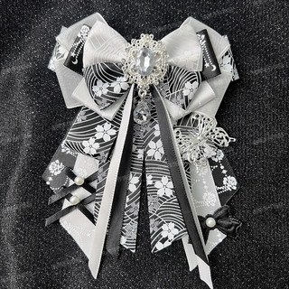 아이돌 응원봉 꾸미기 리본 로리타 브로치 화려한 봉꾸 kpop, 블랙