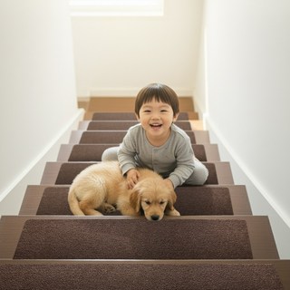 길그리 논슬립 미끄럼방지 계단 매트 5P(1세트) 브라운