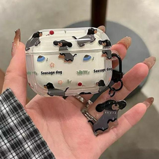 AirPods保護殼 臘腸狗款式保護套 適用於Air Pods 4 Pro2保護套 3代 2代 可愛造型 防刮耐磨, 1個, II37臘腸AirPodsPro】ap, II37臘腸AirPodsPro】ap
