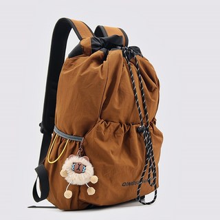 미쓰백 카고 나일론 스트링 백팩 경량 가벼운 여행용 여성 노트북 백팩 여자 대용량 등산 배낭 운동 + 카피바라 구성품