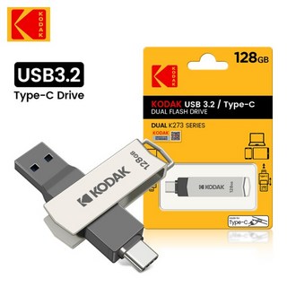 KODAK K273 USB3.2 메모리 스틱 64GB 128GB 금속 USB 플래시 드라이브 U 디스크 pendrive OTG 2 IN 1 Type-, 02 64GB