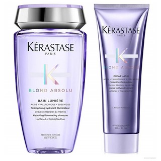 Kerastase Blond Absolu Bain lumiere 케라스타즈 블론드 앱솔루 베인 샴푸&시카플래쉬 컨디셔너 250ml, 1개