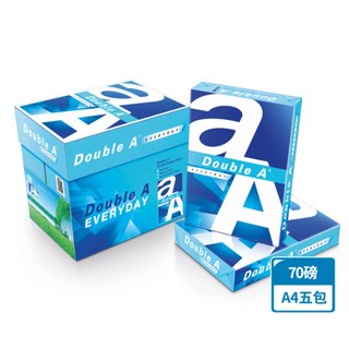Double A 多功能 A4 70磅影印紙 (A4 x 5包入) (雷射 . 影印 . 傳真 . 噴墨 ), 5包