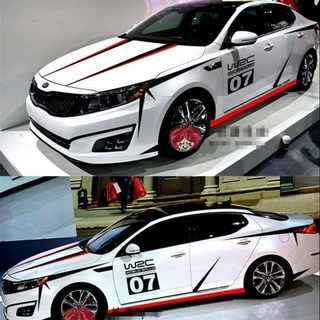 臺灣發貨 通用汽車貼紙改裝車身拉花個性腰線貼遮擋刮痕劃痕創意貼車門貼紙, 1個, 普通材料,白加黃全套