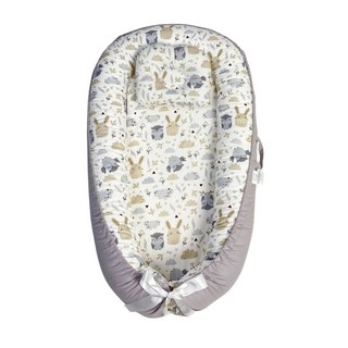 嬰兒睡窩 仿生床 中床 內外可拆洗 便攜式 防壓 寶寶好眠神器 贈大提袋, 幸福貓頭鷹(床+枕+大提袋)