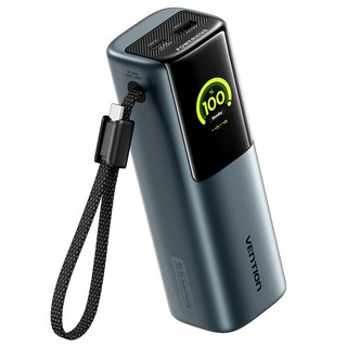 벤션 POWERHIVE PD PPS 노트북 고속충전 대용량 보조배터리 200W 27000mAh PD3.1 140W 지원, 그레이, FKGH0