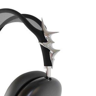 에어팟 맥스 케이스 커버 메탈릭 y2k 실버 매트 기하학 추상적인, 1개, 상세페이지 참고, 아래에서 위로 설치