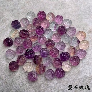 螢石玫瑰串珠 11-12MM 單顆 智慧之石 平衡心智