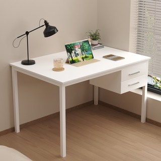 簡約現代電腦桌 帶抽屜寫字桌 辦公桌, 帶抽屜.白色（一件起訂,量大價優）,800W*400D*730H