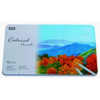 進口MONA色鉛筆(油性)12色24色36色48色鉛筆鐵盒裝80507彩色鉛筆祕密花園著色畫油性色鉛筆, 1個, 【12色】色鉛筆-油性(鐵盒)