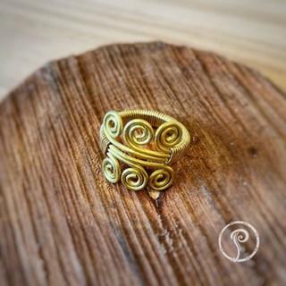 覺定幸福 銅螺旋戒指 紅銅 黃銅