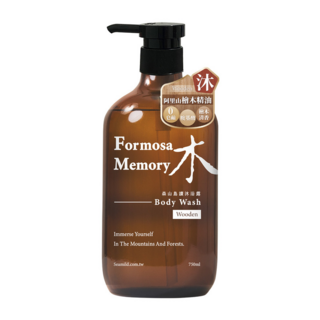 Formosa Memory 檜木沐浴露750ml，台灣阿里山檜木精油，無皂鹼胺基酸，保濕溫和, 1個, 750ml