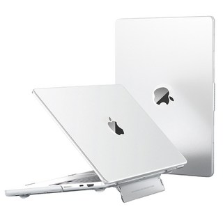 맥북 프로 에어 13.3 13.6 14.2 16 인치M1 M2 M3 M4 반투명 매트 지문방지 거치대 하드 케이스, 반투명 화이트, 1개