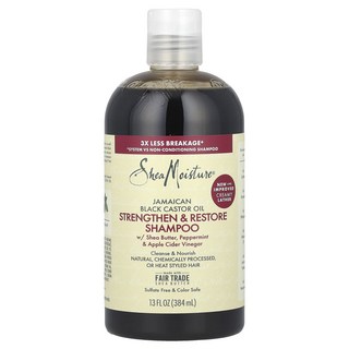 몸관리하세요 겨울입니다 SheaMoisture 자메이카산 블랙 캐스터오일 강화 및 회복 샴푸 384ml(13fl oz) 특별관리진행