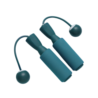 天使網購 無繩負重球跳繩 無繩跳繩 室內跳繩 健身 塑形 智能跳繩 減肥 訓練, 孔雀藍-小球, 1個