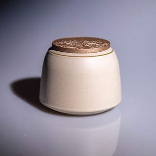 慕晨 寵物骨灰罐 8KG內適用 金絲流年 紀念品, 1個, 澄黃