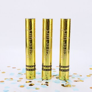 畢業彩帶禮炮，寶寶性別派對/生日轉炮/拉炮/彩帶禮花槍，生日佈置/求婚告白/開幕派對適用【苗栗現貨&含發票】, 藍色-圓形禮花+金片, 1個, 藍色