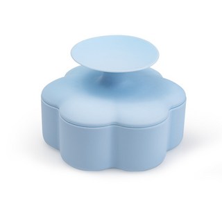 美妝洗刷收納盒 幹濕兩用毛刷粉撲清潔器 化妝刷清潔收納二合一, 1個, 藍色