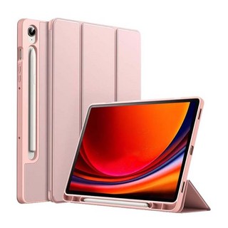 갤럭시탭S9 FE 플러스 울트라 커버 S펜수납 케이스 SM-X510N X516N X610N X616N X710N X716N X810N X816N X910N X916N 케이스나라, 핑크