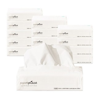 퓨어피스 먼지없는 뽑아쓰는 팝업티슈 150매입 소프트팩 미용티슈 비염티슈, 15개