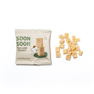 코코댕 단일 단백질 소포장 노즈워크 포켓 순순 미니 큐브 야채 트릿 유치원 간식 강아지 저알러지, 6개, 10g, 코코넛