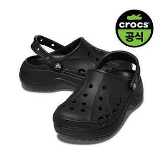 공식 크록스 바야 플랫폼 클로그 블랙