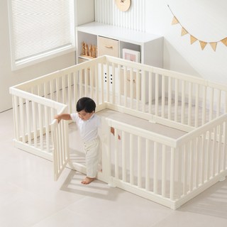 嬰幼兒安全門欄 遊戲圍欄 寶寶防護欄 兒童安全護欄 加高安全防護 無需鑽孔, 白色