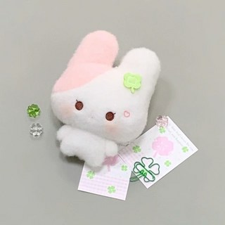 可愛魚餅小貓幸運小兔毛絨公仔軟乎乎玩偶掛件女生禮物棉花娃娃, 1個, 幸運小兔