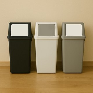 대용량 재활용 분리수거함 40L 60L, 화이트, 2개