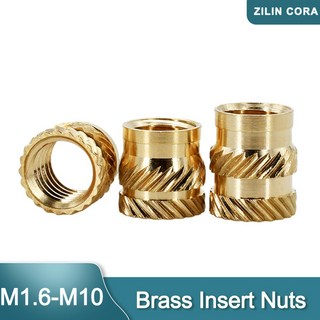 M1.6 M2 M2.5 M3 M4 M5 M6 M8 M10 황동 열 삽입 너트 이중 널링 능직 핫멜트 주입 구리 스레드 삽입 너트, Length 4mm, M4OD6 50Pcs