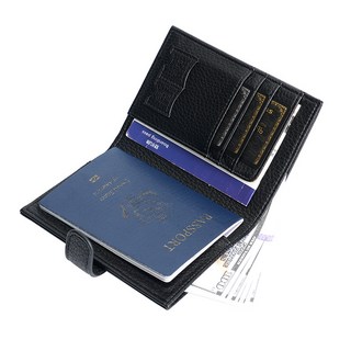가죽 여권 케이스 지갑 차단 해킹방지 안티스키밍