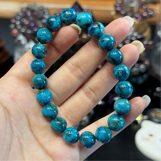 B895頂級天然綠松石手珠 10.5mm 手圍17老料 無染色 天然水晶手串 性價比超高 綠松石手串