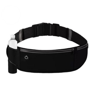 흔들림없는 방수 러닝벨트 3포켓 수납 초슬림 힙색, 1개, 블랙
