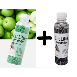 고양이 쓰레기 탈취 구슬 애완 동물 냄새 활성탄 흡수 250ml 1세트, 2개, 사과향+활성탄