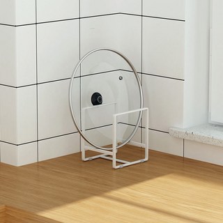 鍋蓋架 金屬加厚砧板置物架 帶瀝水盤 託萬能型鍋鏟放置架, 加厚金屬鍋蓋架【簡易款-白色】, 1個