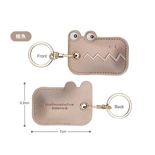 【GS 3C】台灣現貨 門禁卡磁扣套 感應扣套 電梯大門感應鑰匙圈磁卡保護套 防丟卡套 磁卡收納, 金色鱷魚, 1個