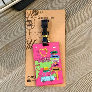 可愛卡通環遊世界我愛旅行行李牌 適用於箱包吊牌掛飾