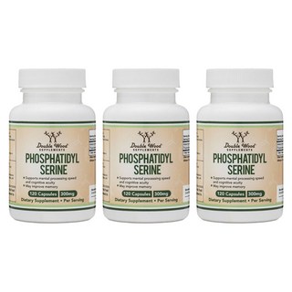 Double Wood 磷脂絲胺酸膠囊 300mg, 120顆, 3罐